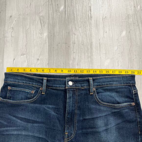 Lucky Brand 121 Slim Straight Dark Wash Cotton Basic Denim Jeans 38x30 - Picture 7 of 9